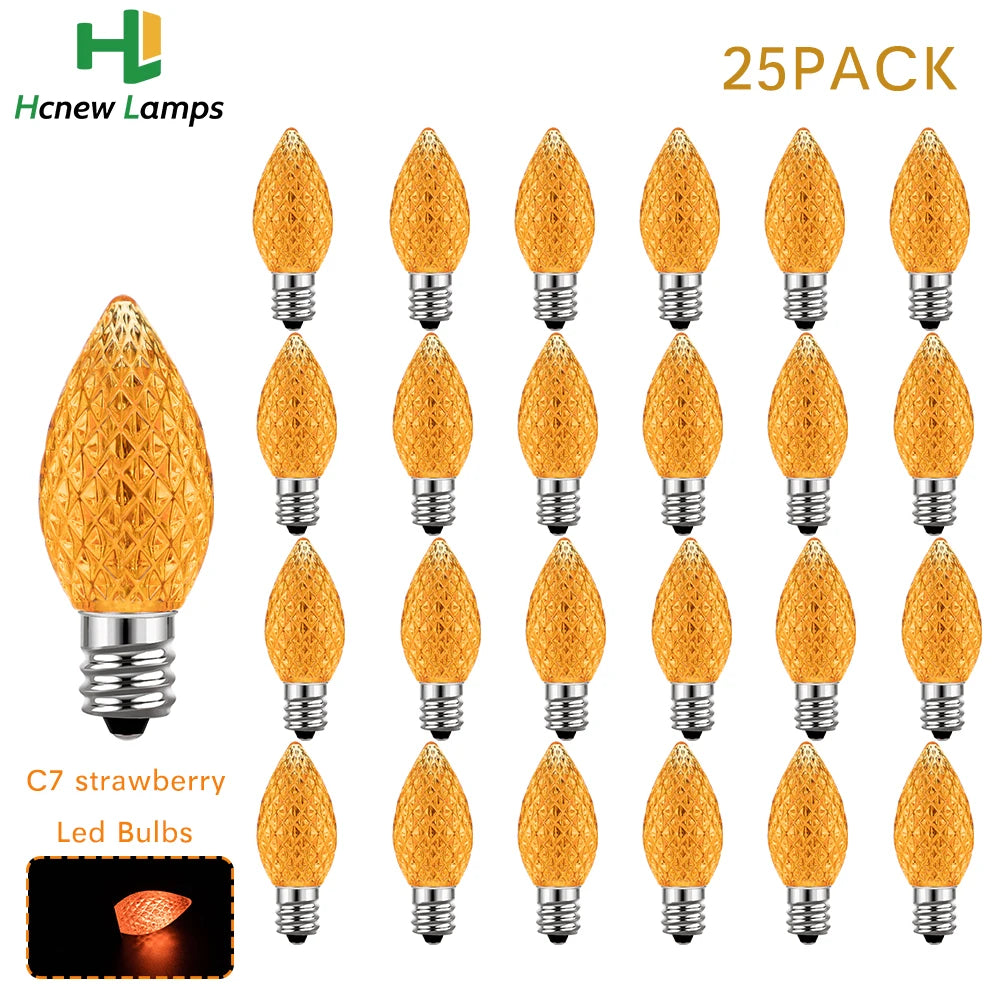 ampoules led multicolores rouge vert bleu jaune orange texturées clips coniques 25 pièces