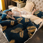 peluche douce couverture hiver verte fleur blanche confortable lit 150x200cm 180x220cm 200x230cm