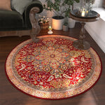 tapis rond ornements floraux multicolore moderne salon chambre extérieur lavable polyester polypropylène