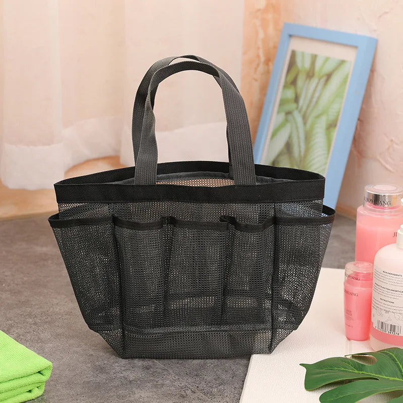 sac bain trousse toilette polyestère multiple poches transparent utilitaire voyage salle bain