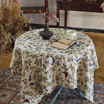 nappe table rectangulaire motif oiseaux branches fleurs traditionnel coton polyester décoration maison