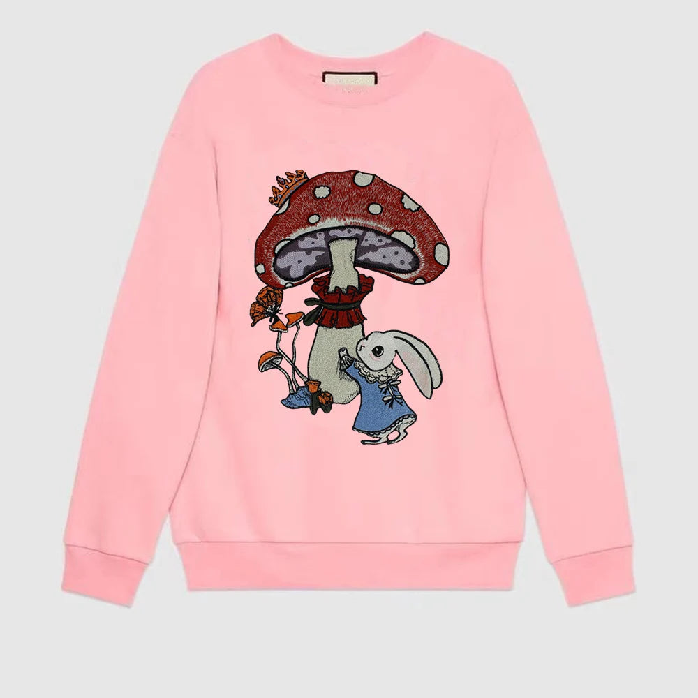 patchs brodés dessin animé lapin champignons couronne feuilles écologiques fait main