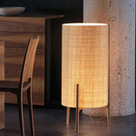 lampe table bois tissu naturel moderne beige brun clair éclairage intérieur salon chambre coucher