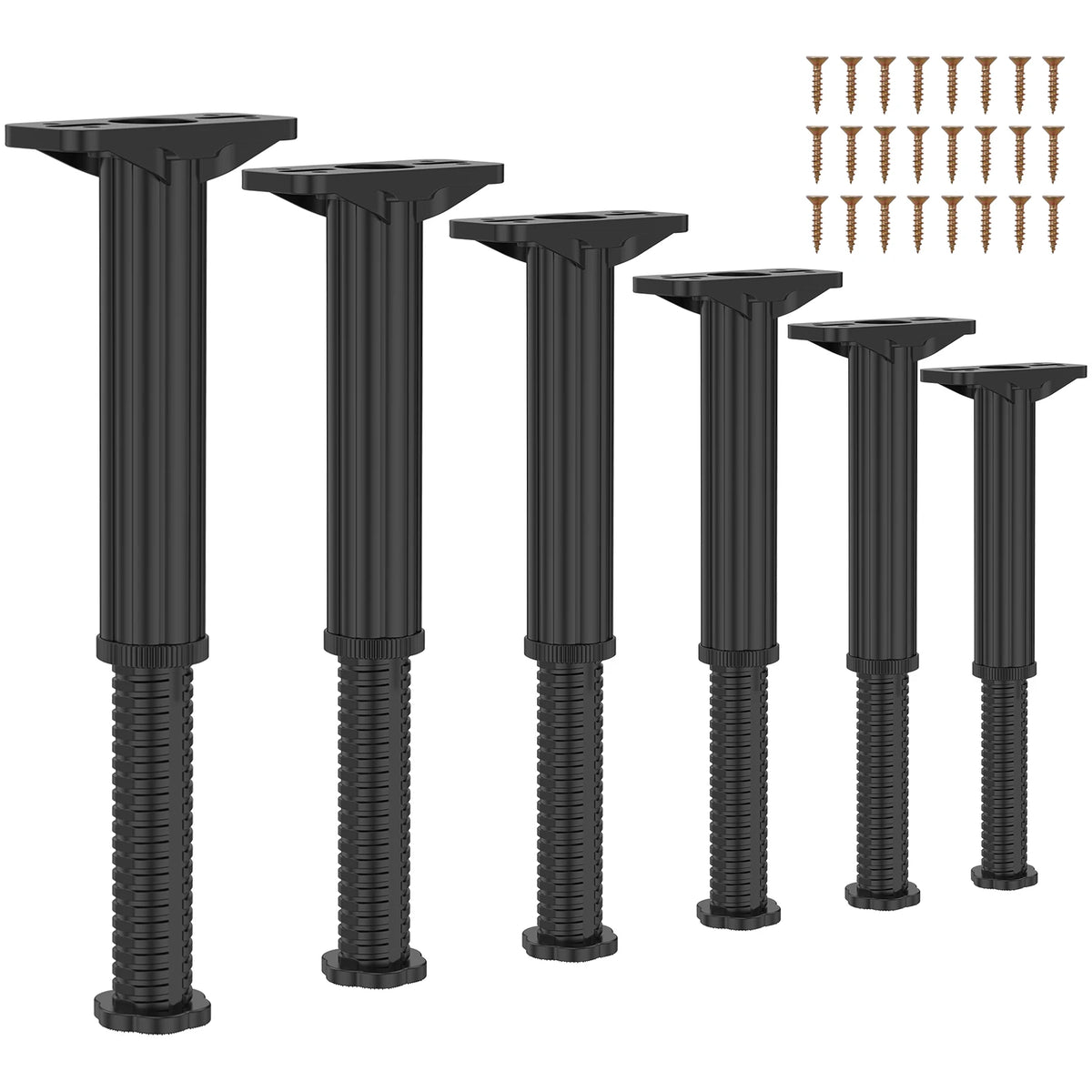 supports pieds lit réglables hauteur 19 32cm noir doré acier inoxydable industriels minimalistes fixations