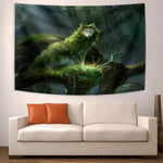 tapisserie loup garou blanc gris forêt musculaire dorés chambre décoration murale imprimée fantaisie sportive