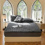 housse lit peluche gris matelassée antiacariens permeable air antibacteries ondulee confortable 200x220cm