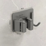 porte balais porte couverts adhésif mur noir gris moderne rangement cuisine salle bain