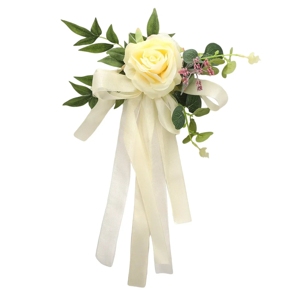 décoration mariage chaise fleurs artificielles soie rose blanc anniversaire baby shower