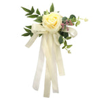 décoration mariage chaise fleurs artificielles soie rose blanc anniversaire baby shower