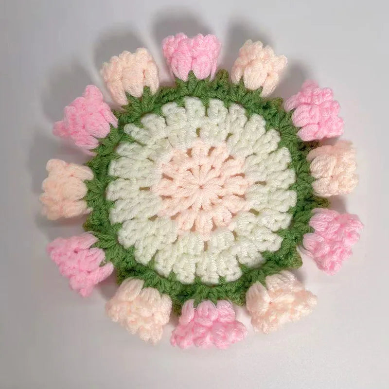 coussin crochet fleurs motifs colorés artisanal traditionnel opaques variété