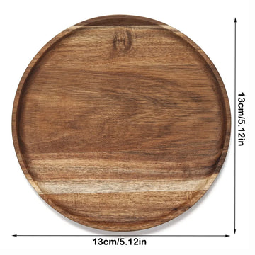 assiette ronde bois marron clair minimaliste rustique dîner pain grande petite