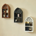étagère murale bois marron clair noir blanche ajourée moderne multiprise