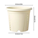 pots racines plastique moderne vertclair beige bleufoncé rayures grille drainage support hydroponie plantes