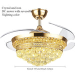 ventilateur cristal led doré télécommande classique chambre salon 42 48 pouces