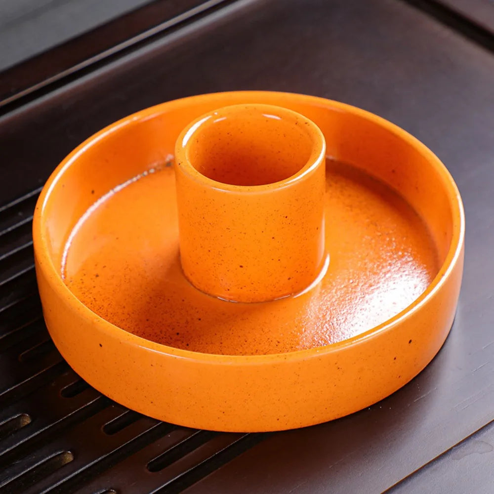 support bougie moderne blanc bleu jaune orange piqueté facile nettoyer décoration maison salon