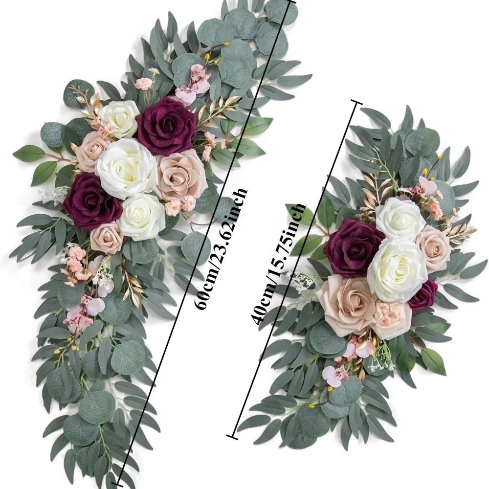 guirlande florale artificielle romantique mariage extérieur decoration maison rose blanc vert