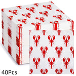 serviettes papier motif homards rouge fond blanc texturé rassemblements été pique niques barbecues pack