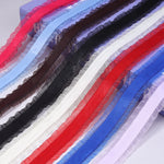 ruban satin rouge rose beige bleu vert noir gris classique rayures frangées yards