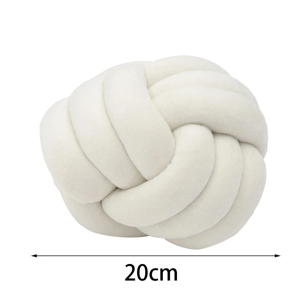 coussin rond gris blanc nœud plat velours doux moderne salon lit enfants