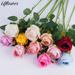 bouquet fleurs artificielles soie roses classiques intérieur décoration maison blanc rose rouge bleu anniversaire