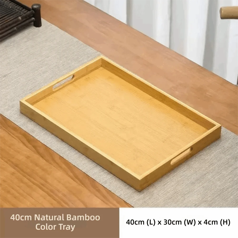 plateau carré bois marron foncé minimaliste poignées service présentation maison rustic