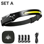 lampe frontale rechargeable led noir jaune silicone moderne modes ipx4 étanche 230 degré faisceau