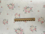 tissu coton blanc rose bleu fleurs vintage romantique biodegradable 160cm