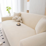 housses canapé polyestère beige rayures horizontales moderne lavable machine adaptable places