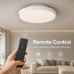ventilateur moderne sans pales led télécommande vitesses luminaire blanc abs