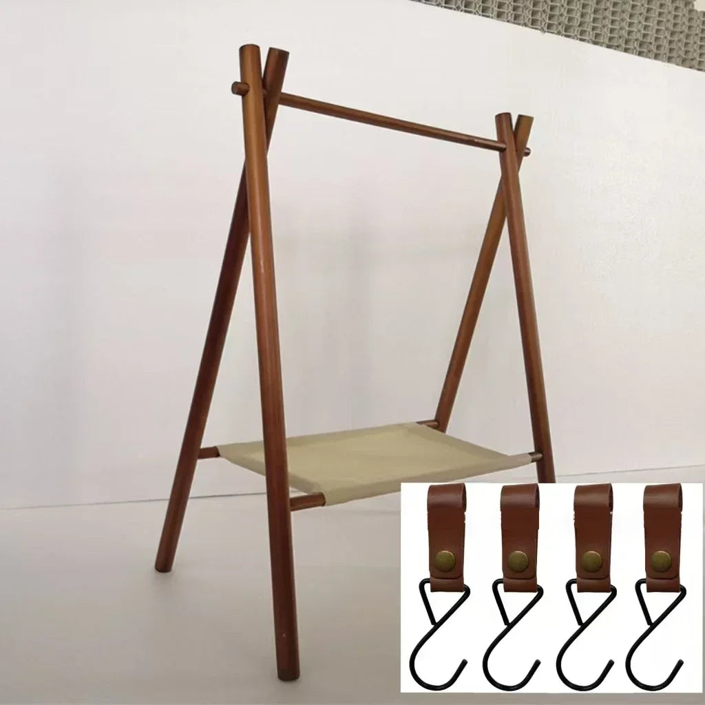 étagère multifonctionnelle bois moderne porte utensils clips métalliques planche découper camping