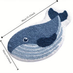 tapis bain bleu marine baleine doux polyester imperméable moderne salon chambre sdb extérieur voyage