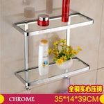 étagère salle bain double niveau or chrome moderne minimaliste clips inclusion vis écrous