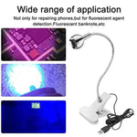 lampe led uv noir argent flexible dimmable brightness moderne pinces usb alimentée