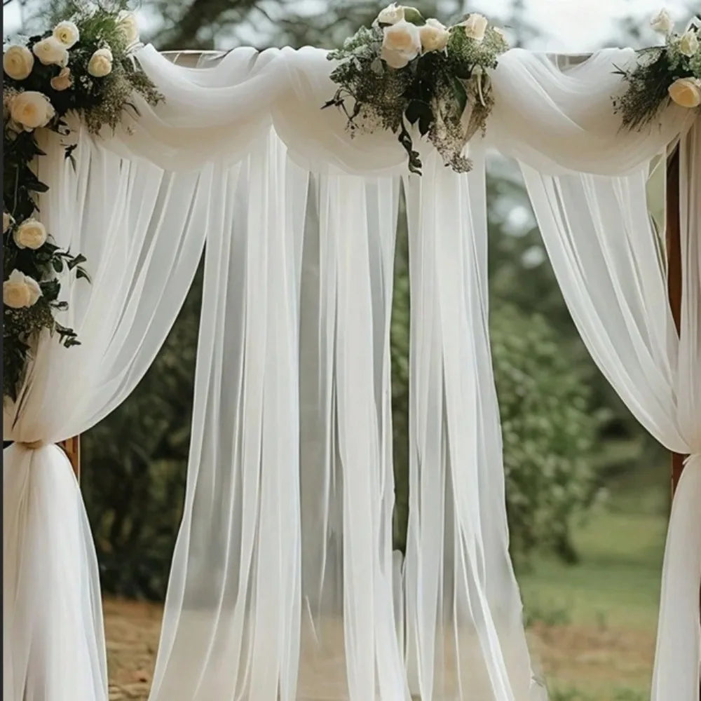 rideau deco blanc beige bleu clair transparent finement tissé classique élégant 6m 75cm polyester