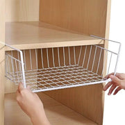 panier suspendu métal filaire minimaliste blanc noir cuisine salle bain rangement deco