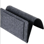 organisateur suspendu feutre gris moderne rangement portable livres magazines écouteurs téléphone lunettes minimaliste