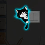 stickers murals chats dessin animé adhésifs noirs souriants salle opaques pvc enfants chambrecoration nocturne
