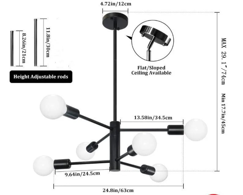 lustre moderne 10 ampoules doré noir chrome sphères blanches structure métallique scandinave