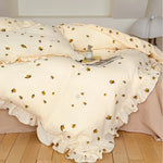 Housse de couette beige avec coussins assortis