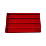 boîte bijoux velours rouge moderne plateau 21cm colliers boucles doreilles bracelet doré lunettes