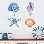 décoration murale marine poissons coquillages étoiles mer nautique rustique moderne