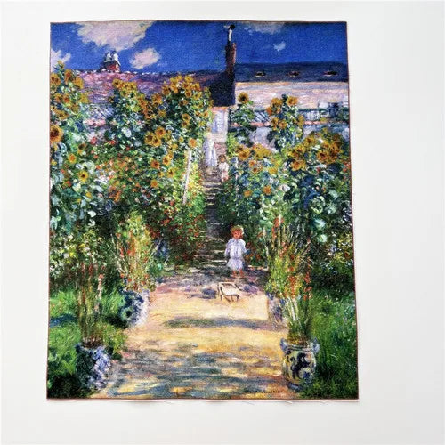 toile d'art impressionniste multicolore peinture l'huile décoration murale coton résistance abrasion 20x25cm