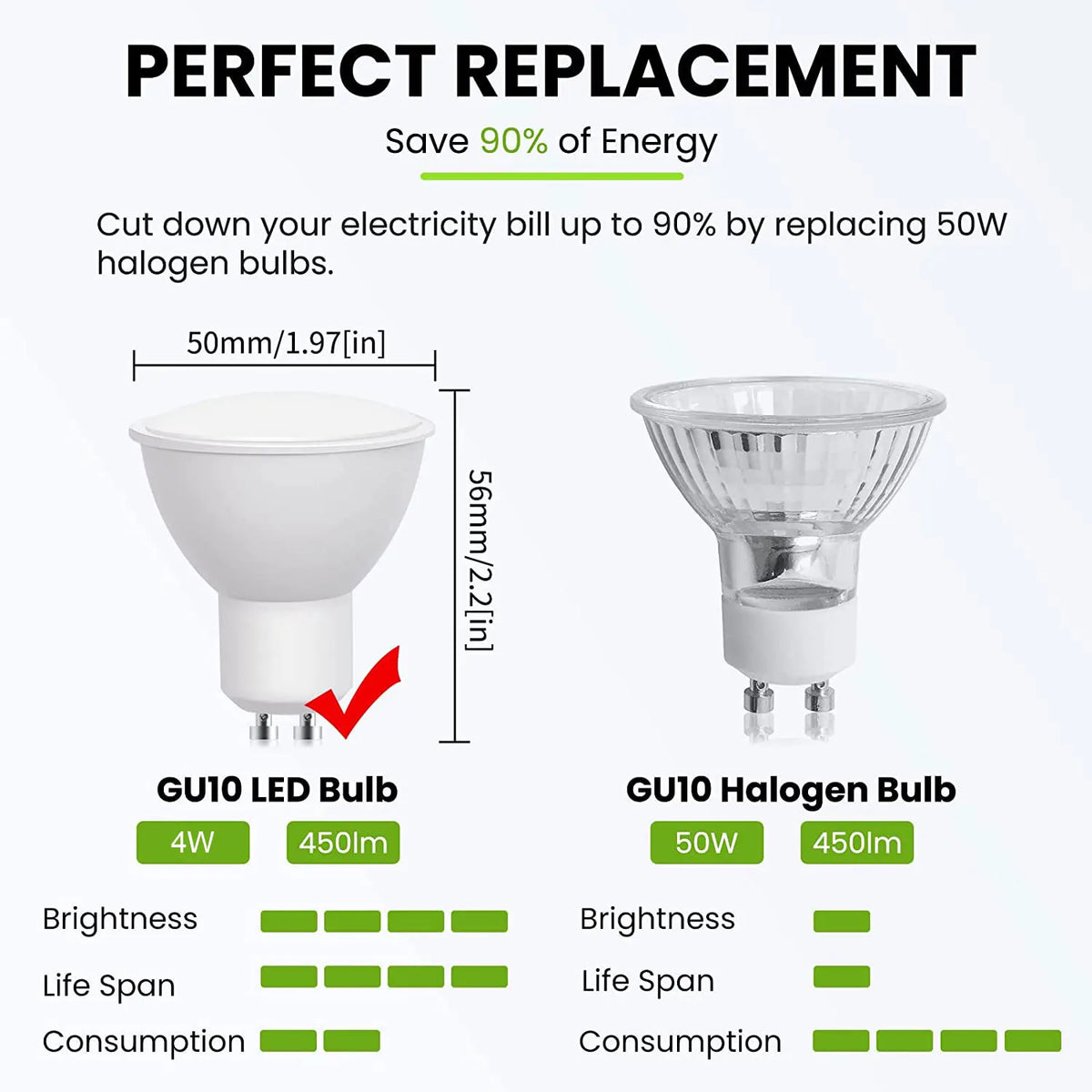 ampoules led gu10 blanc mat 3000k 6000k moderne auto démarrage arrêt intelligent 249 2000