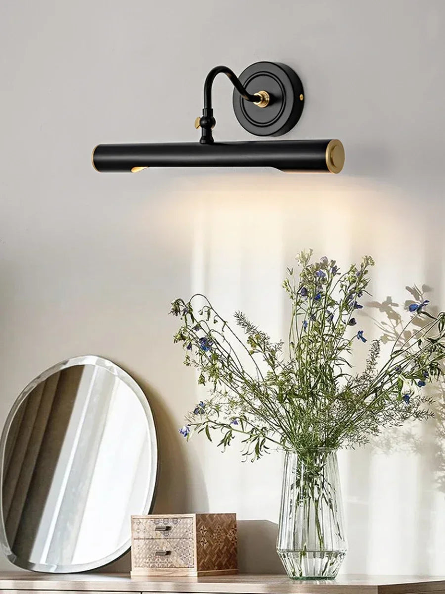 lampe miroir moderne noir doré éclairage mural fixé mur contemporain éclairage quotidien chambre coucher