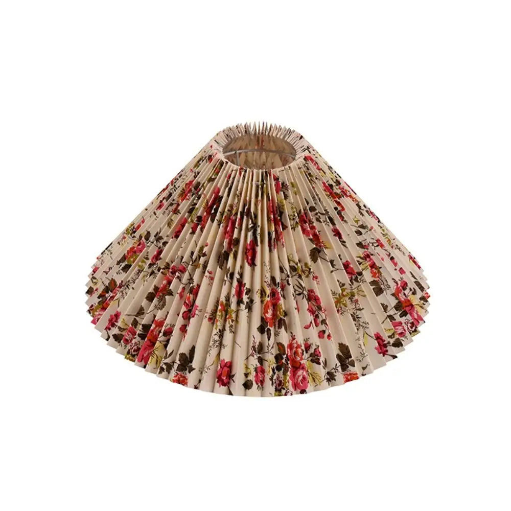 abat jour plissé rouge gris moderne imprimé floral annuel métallique table lampshade contemporain déco
