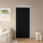 rideau vertical pliant polyester blanc noir gris rayures moderne opacité