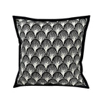 housse coussin décorative carrée motif noir blanc moderne canapé salon maison