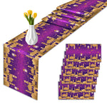 nappes chemins table motifs islamiques ramadan decoratives festives or bleu marine violet emeraude rouge