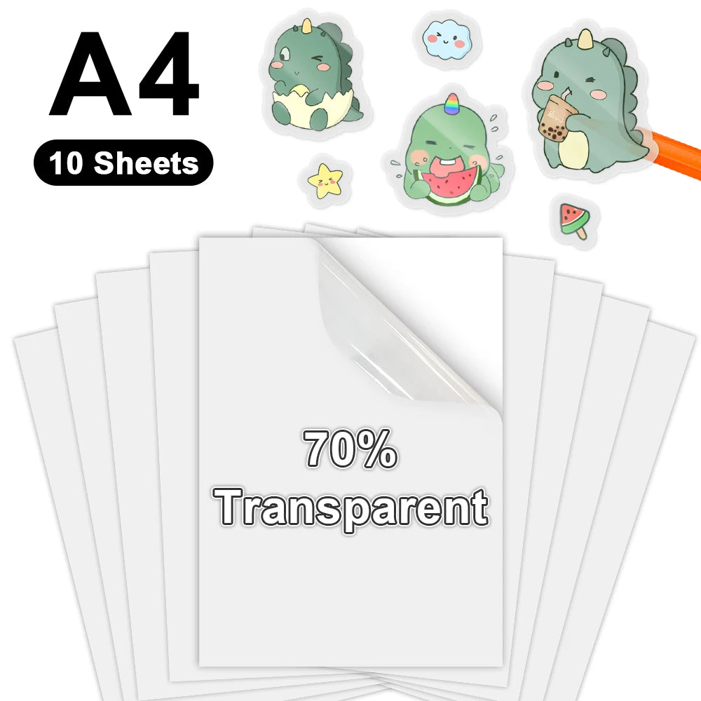 papier autocollant transparent imprimable vinyle a4 toutes imprimantes jet d'encre holographique multicolore moderne