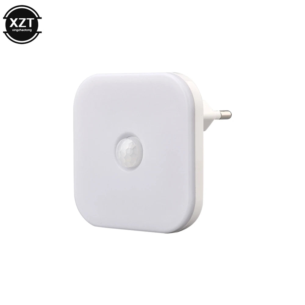 veilleuse détecteur mouvement infrarouge blanc moderne table chevet chambre sans fil led abs